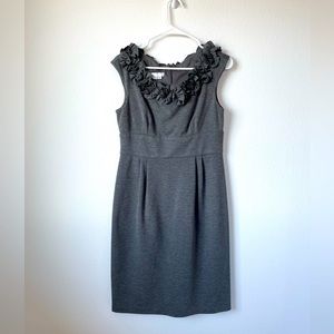 LONDON TIMES grey dress with floral detail